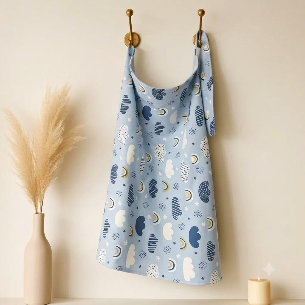 Nursing Cover – blue rainbow